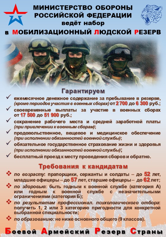 Боевой Армейский Резерв Страны.